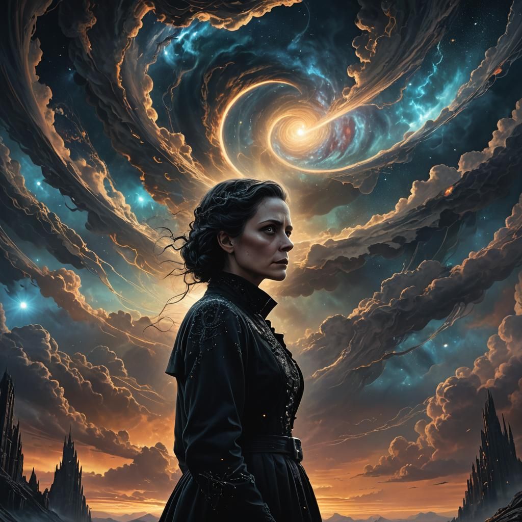 Woman at Event Horizon in Greg Spalenak Style