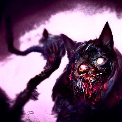 Realistic Zombie Cat Art in Sinister Style