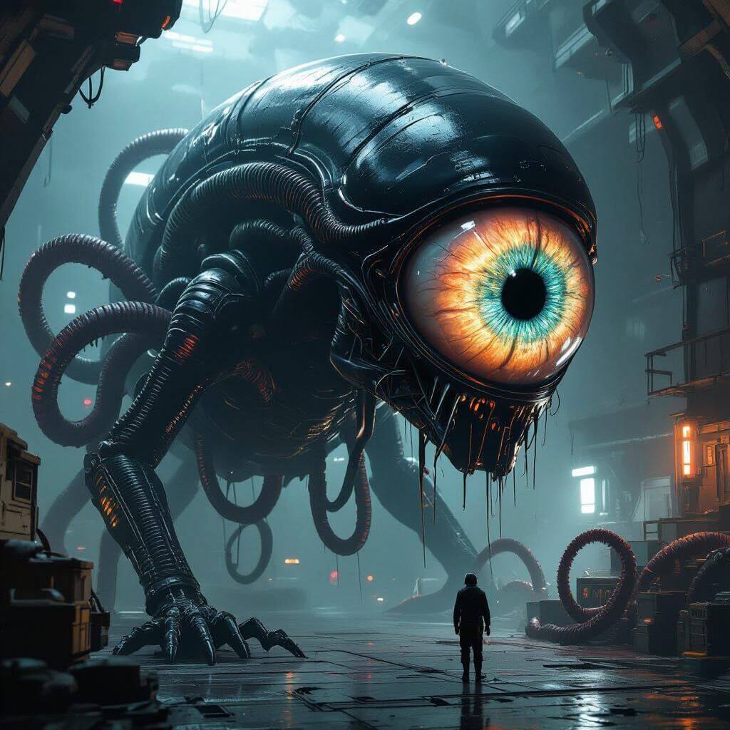 Xenomorph Eyeball Tentacle Monster on Freighter