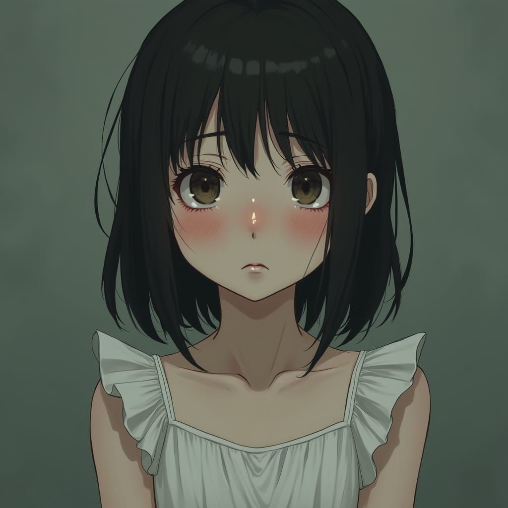 Melancholic Girl in a Somber Atmosphere