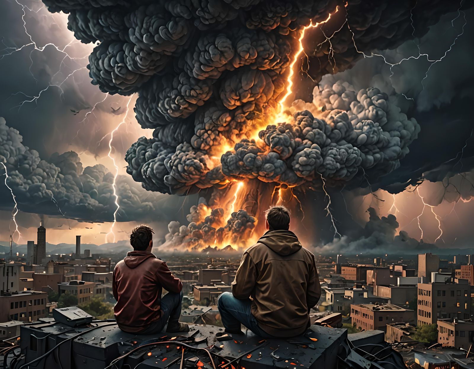 Apocalyptic Witness: Hyperrealistic End of World Scene