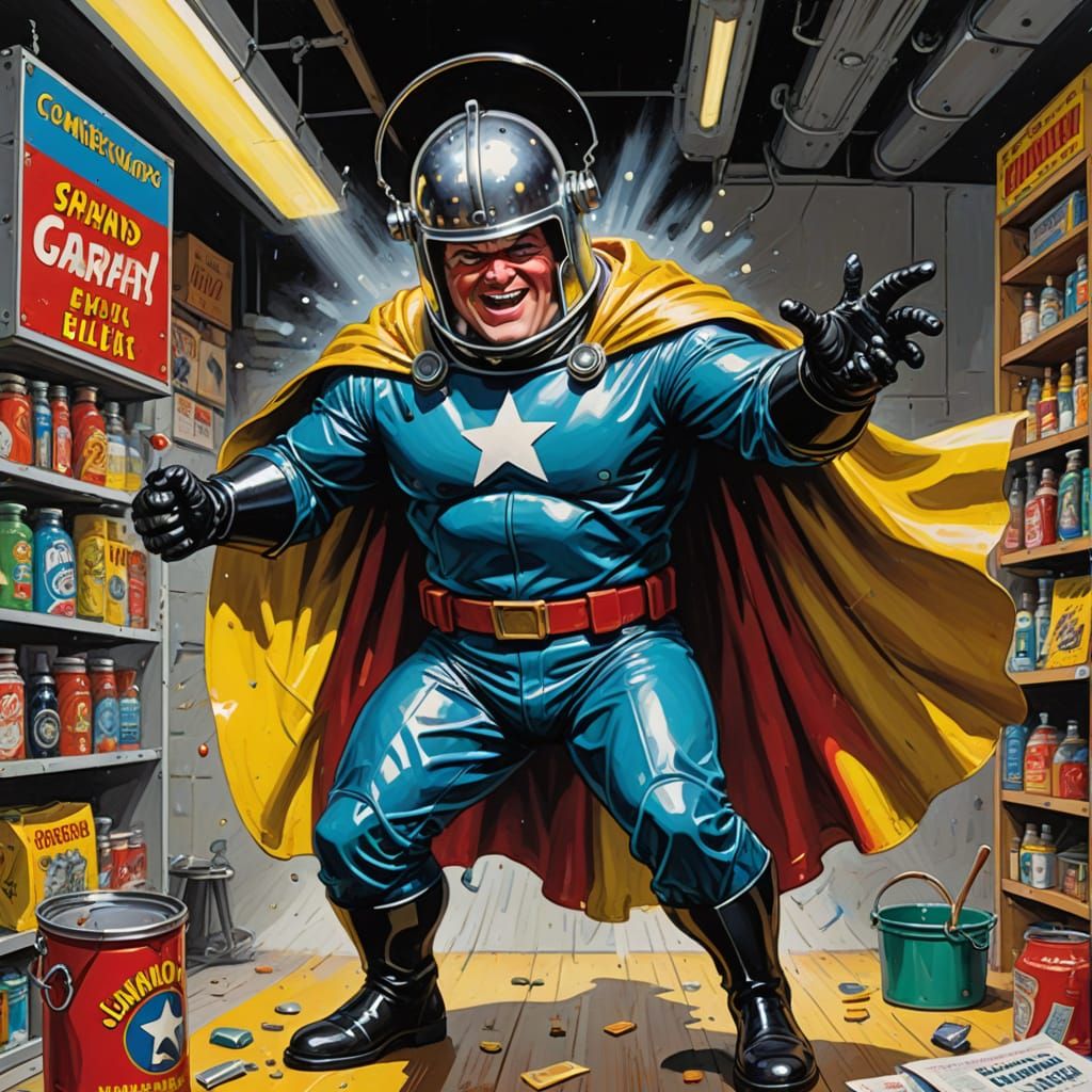 Retro Comic Book Hero in Plastic Blister Pack