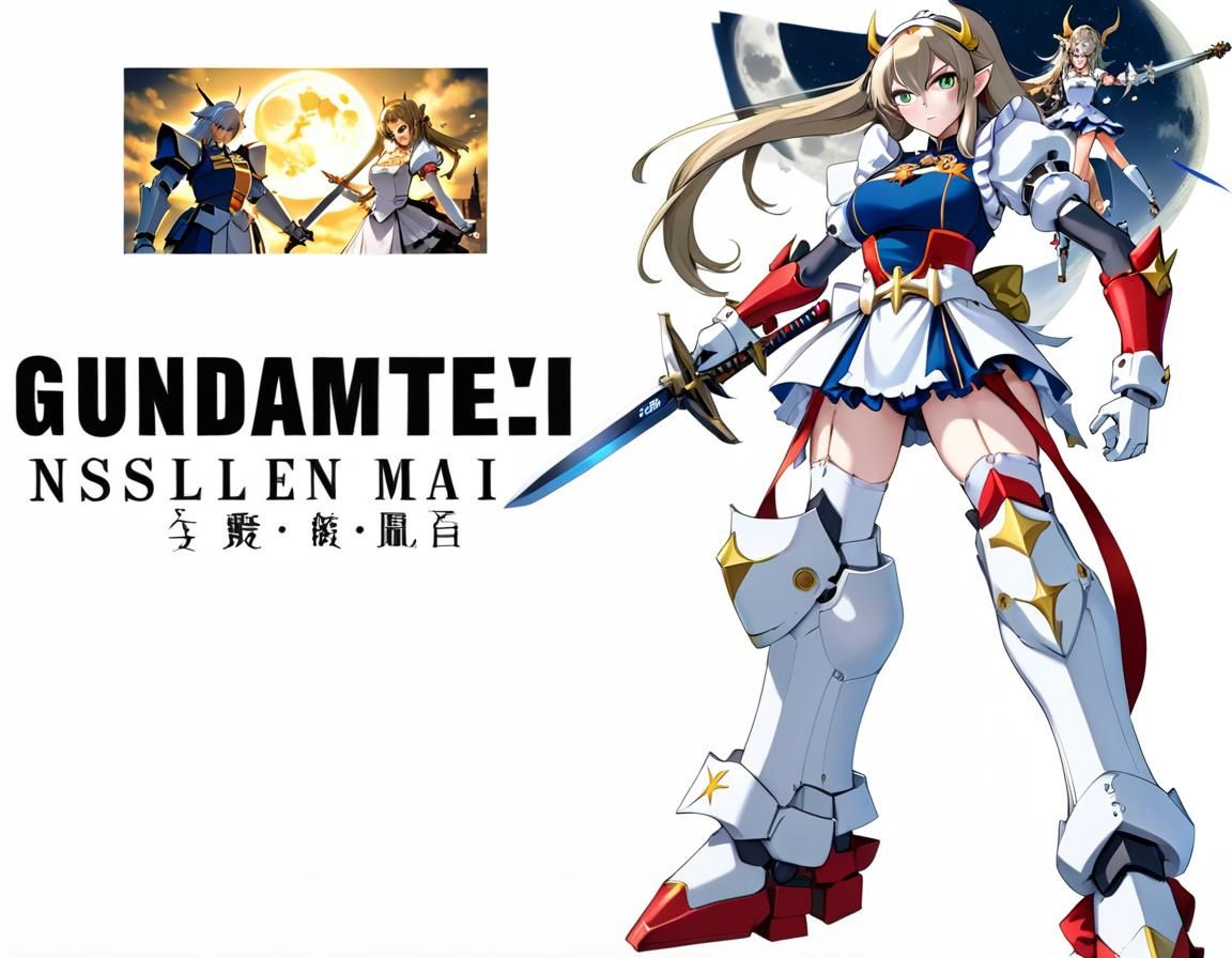 Anime Girls in Fantasy Landscape with Swords