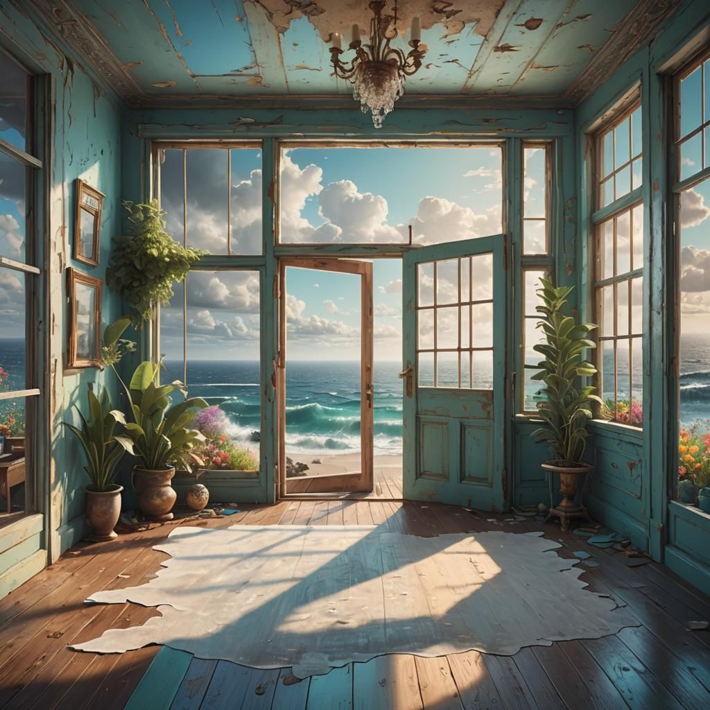 Abstract Ocean View Room: Digital Matte Painting