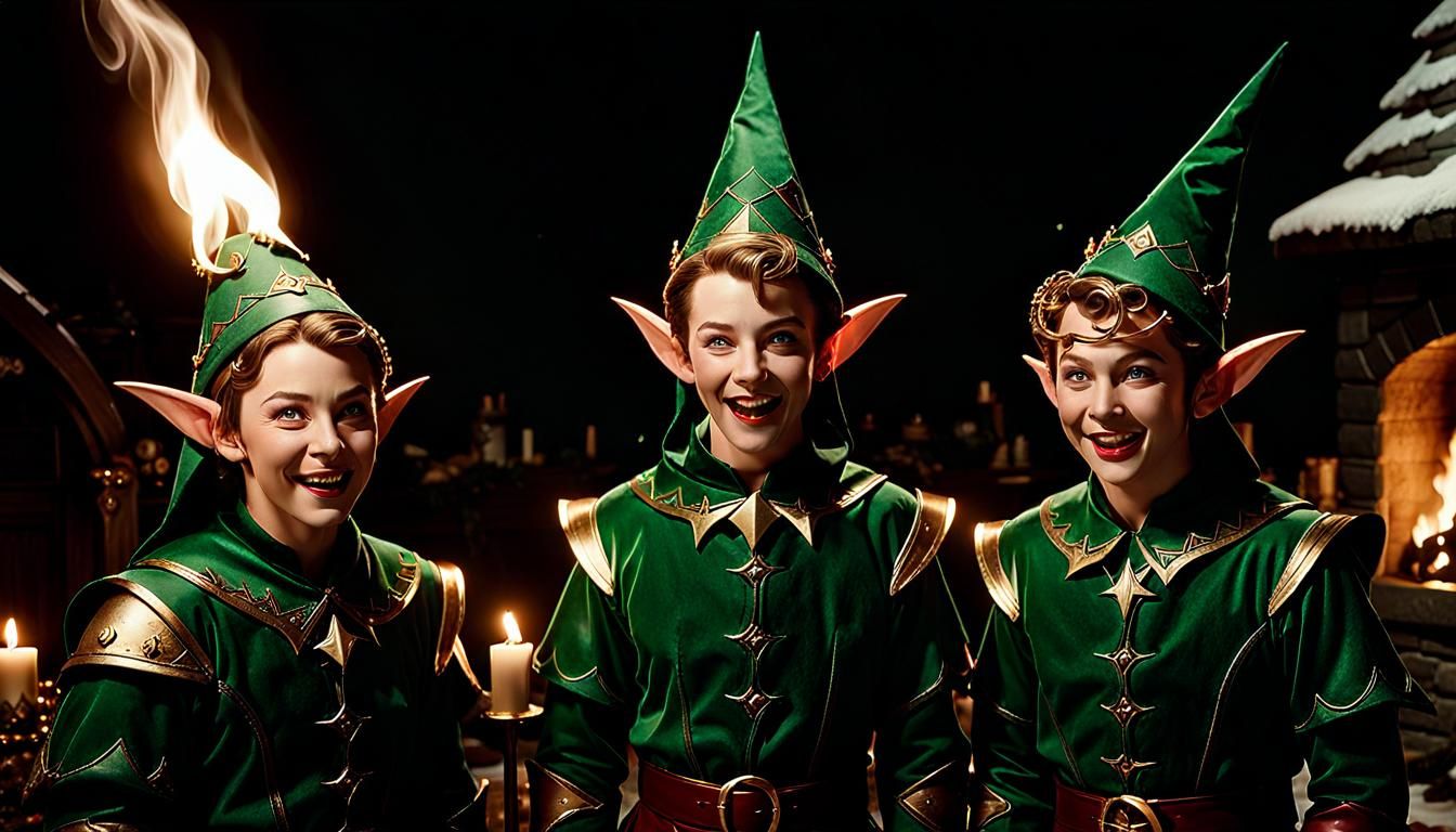 Festive Elves Celebrate Christmas in Middle-earth