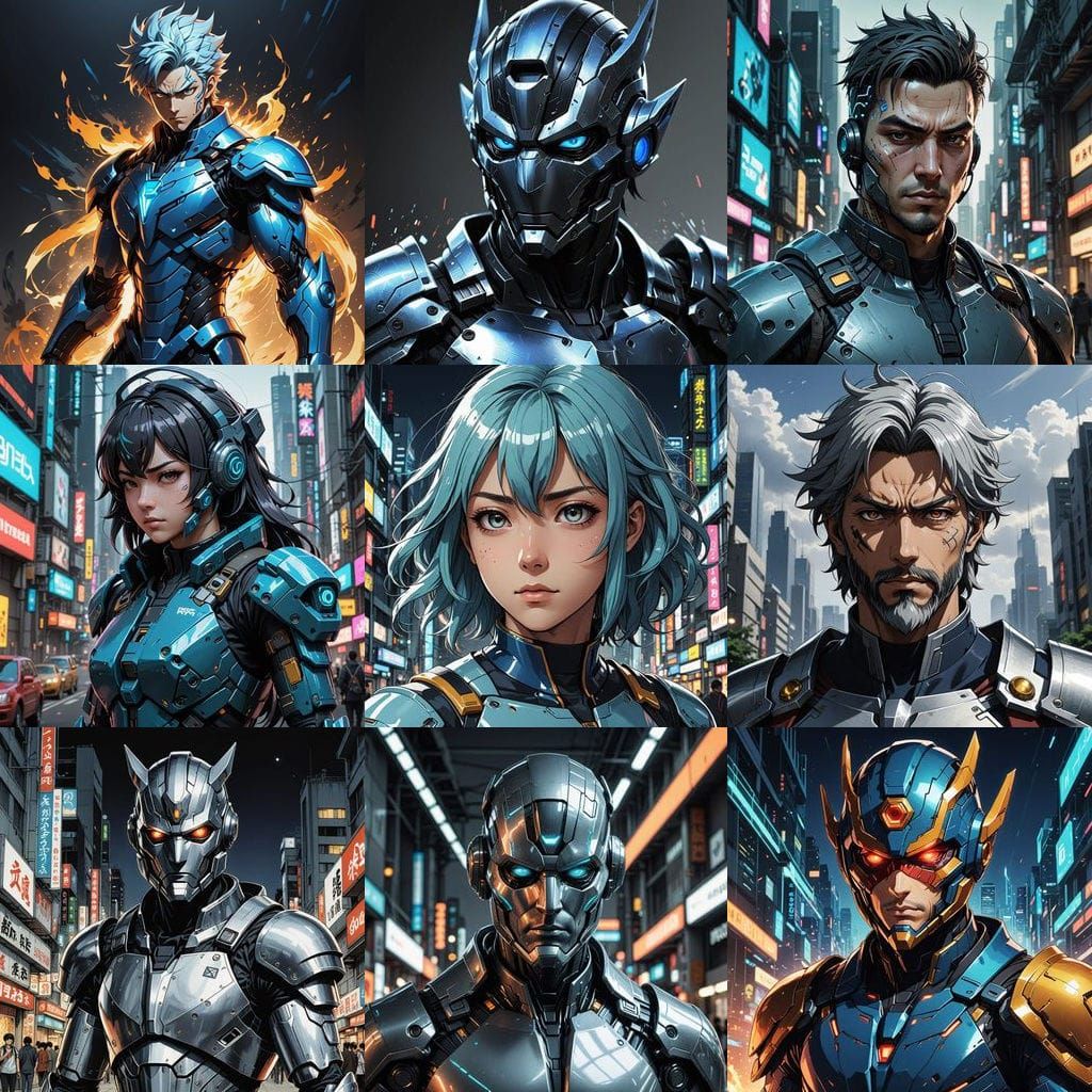 Serious Futuristic Samurai Guardian Kaelion with Deep Color ...