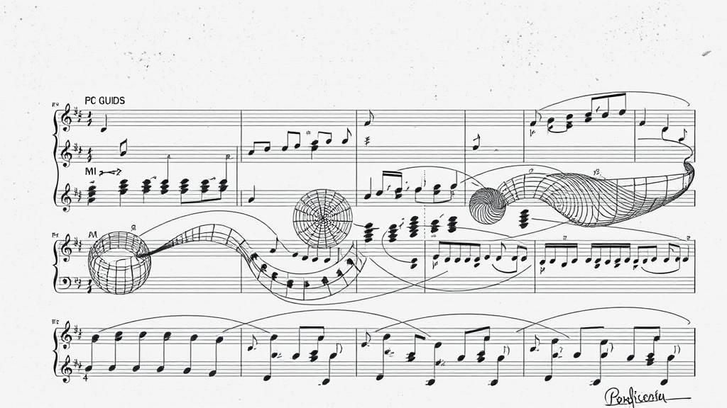 Abstract Geometric Music Score in Fluxus Style