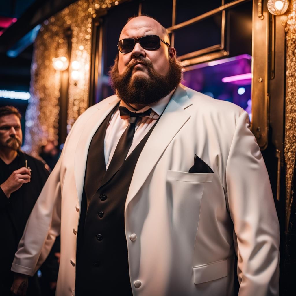 Giant Bouncer at Nightclub Entrance