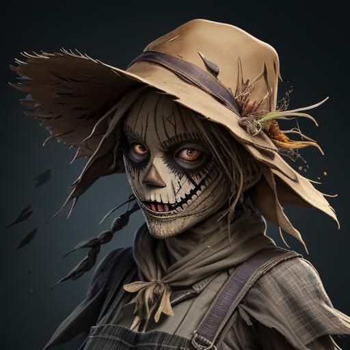 Hyperrealistic Scarecrow Concept Art in Color
