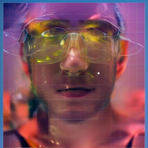 Underwater Quartz Crystal Portrait in Clear Water