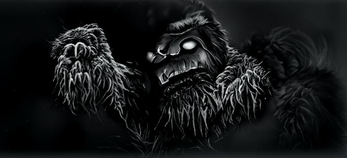 Yeti in Blizzard: Hyperdetailed Charcoal Drawing
