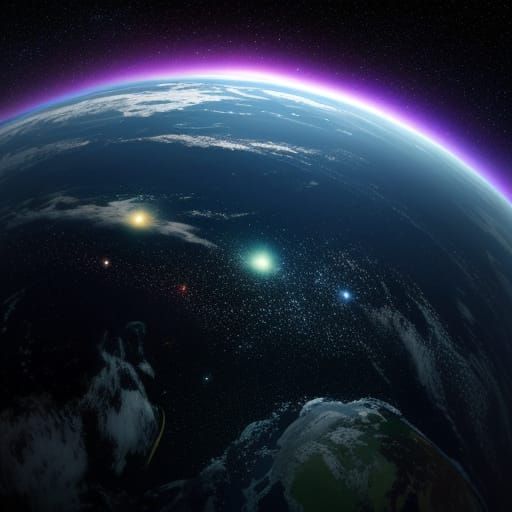 Hyperrealistic Earth in Space with Glowing Atmosphere