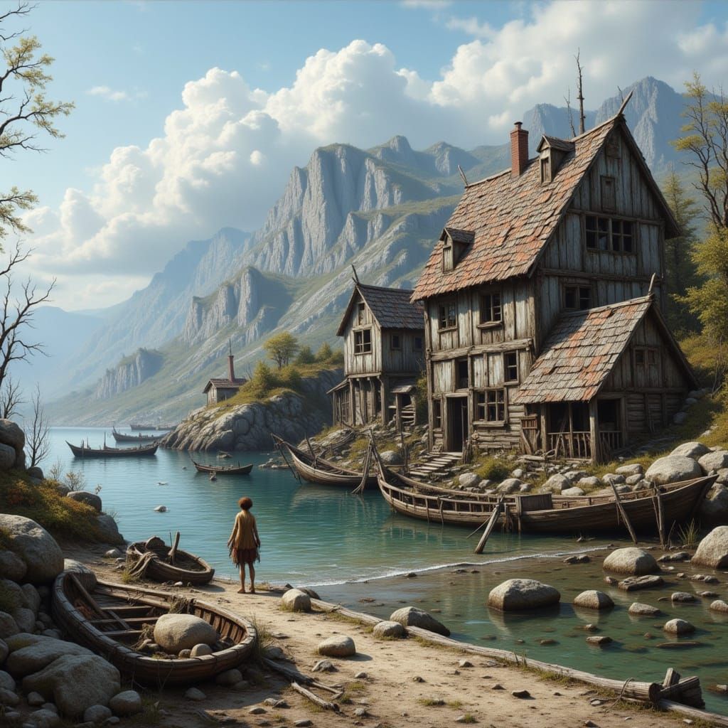 Decayed Fishing Village Harbor