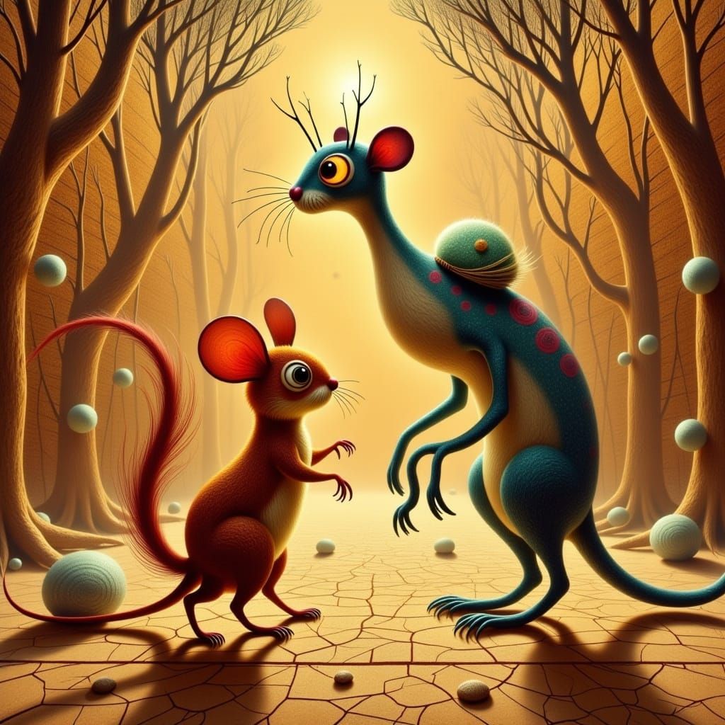 Egyptian Mythical Hybrids in Beatrix Potter Style