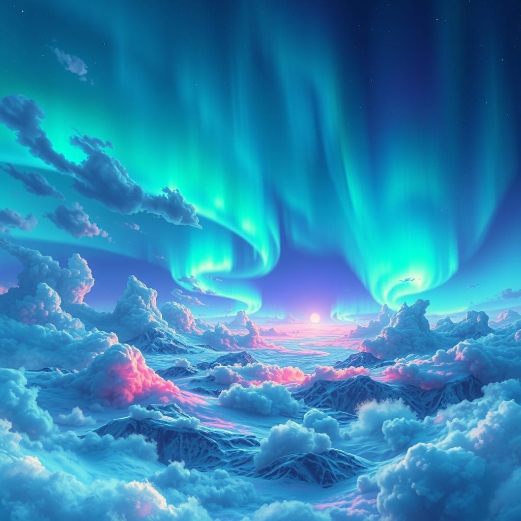Vibrant Aurora Dreamscape in Fantasy Concept Art