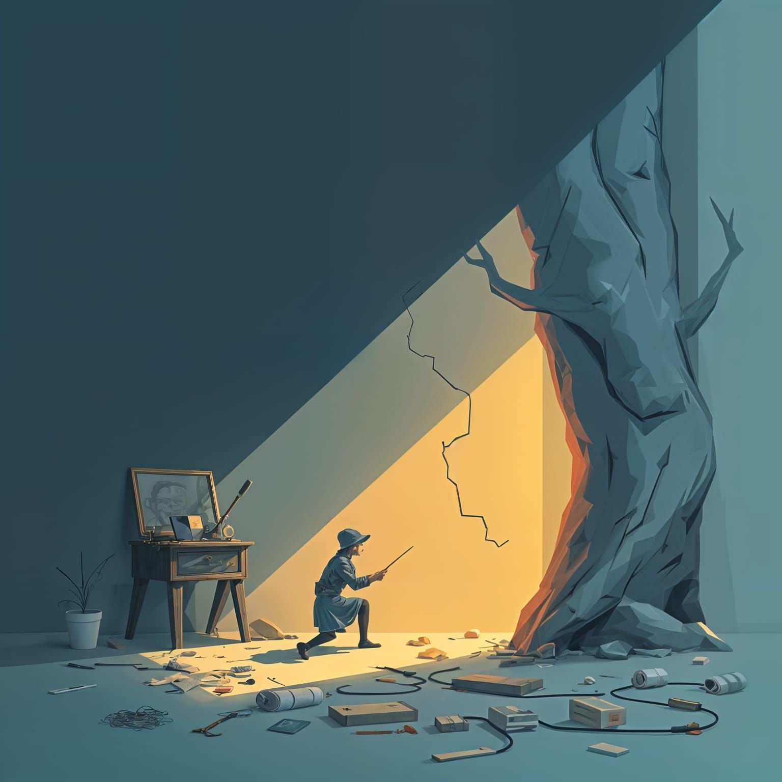 Psychedelic Abstract Landscape in Vibrant Colors