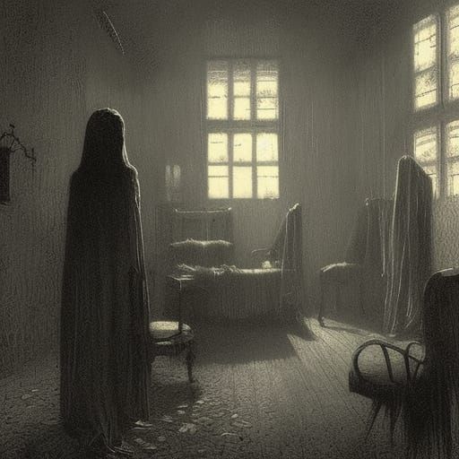 Creepy Motel in Gothic Horror Style