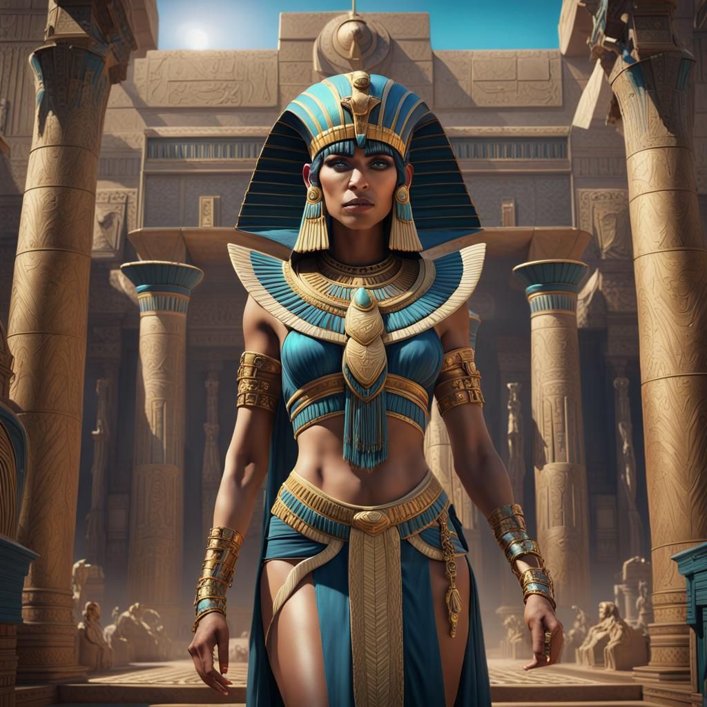 Fantastical Cleopatra Matte Painting in Deep Color