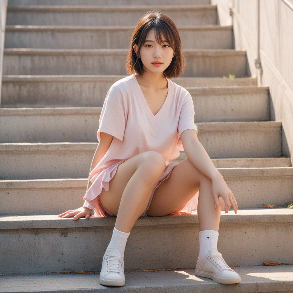 Kawaii Japanese Actress in Soft Focus Anime Style