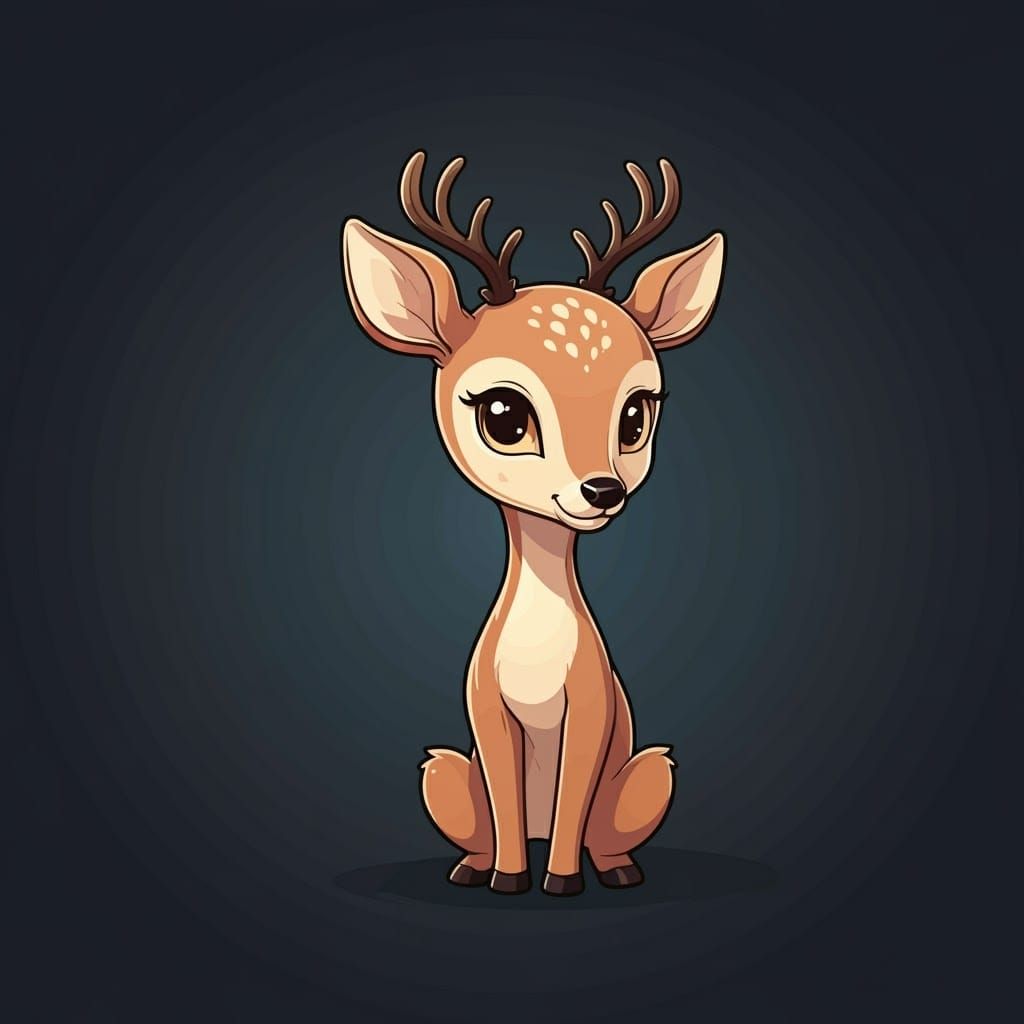 Adorable Cartoon Deer Illustration