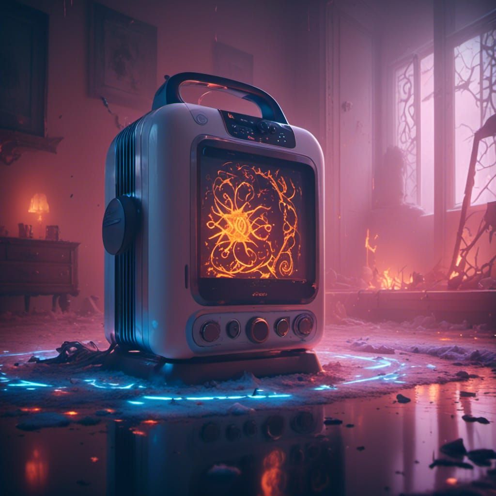 Warm Room Heater with Glowing Runes