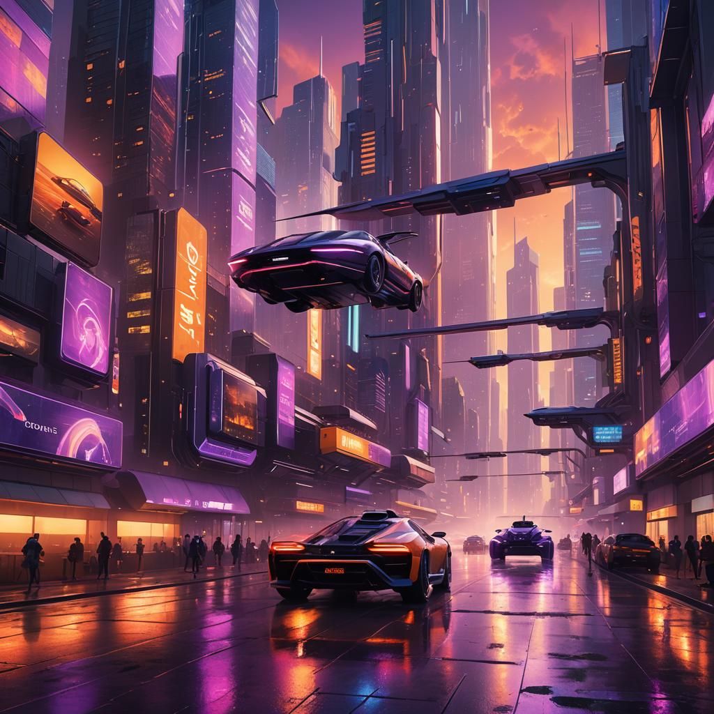Futuristic Cityscape in Cinematic Style