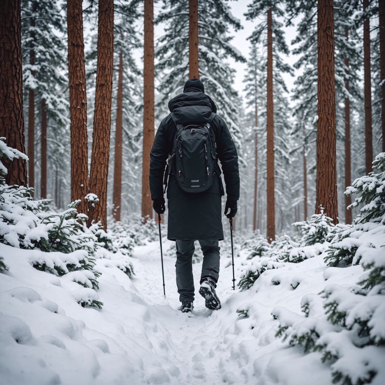 Winter Wonderland in a Pine Forest