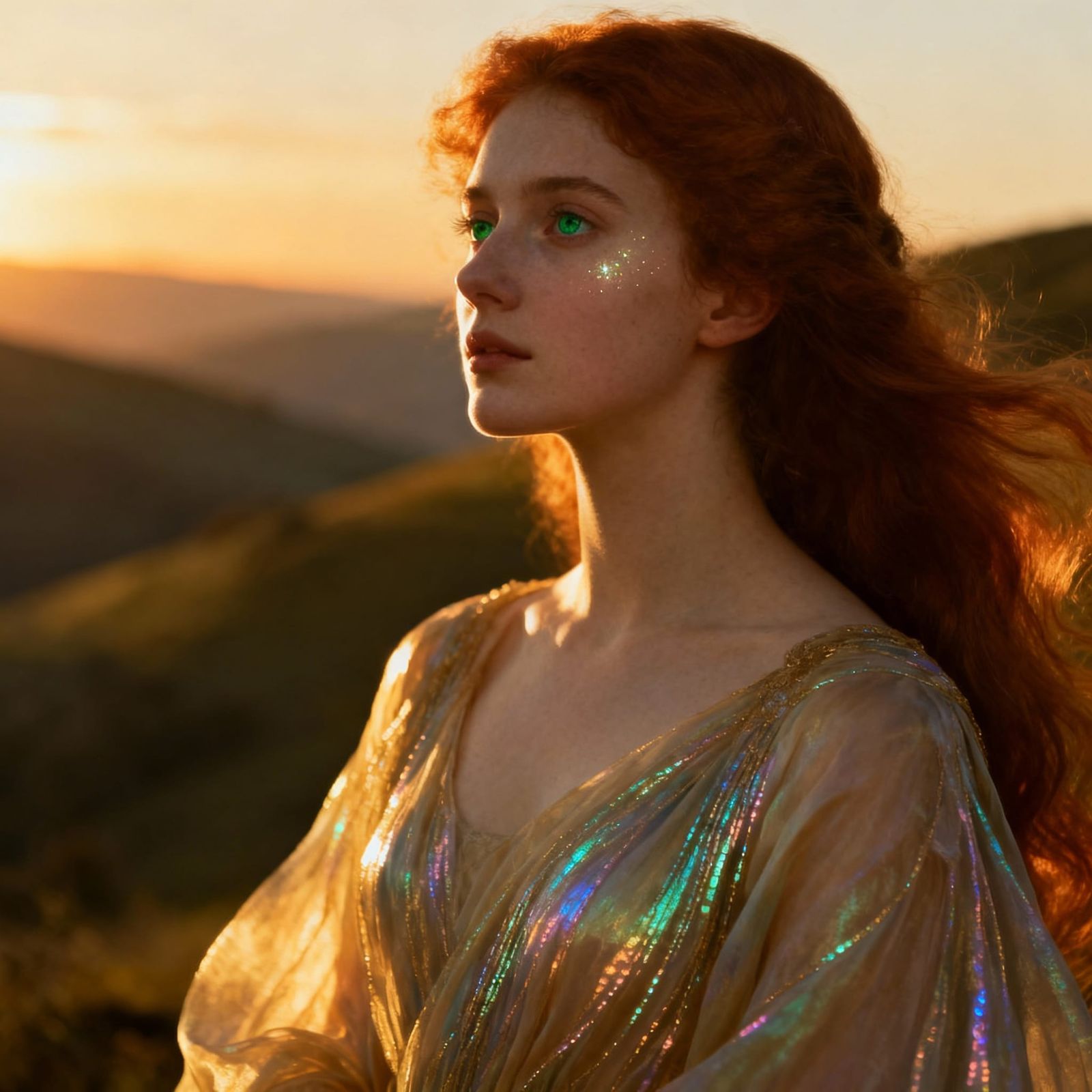 Beautiful Woman in Golden Hour Light