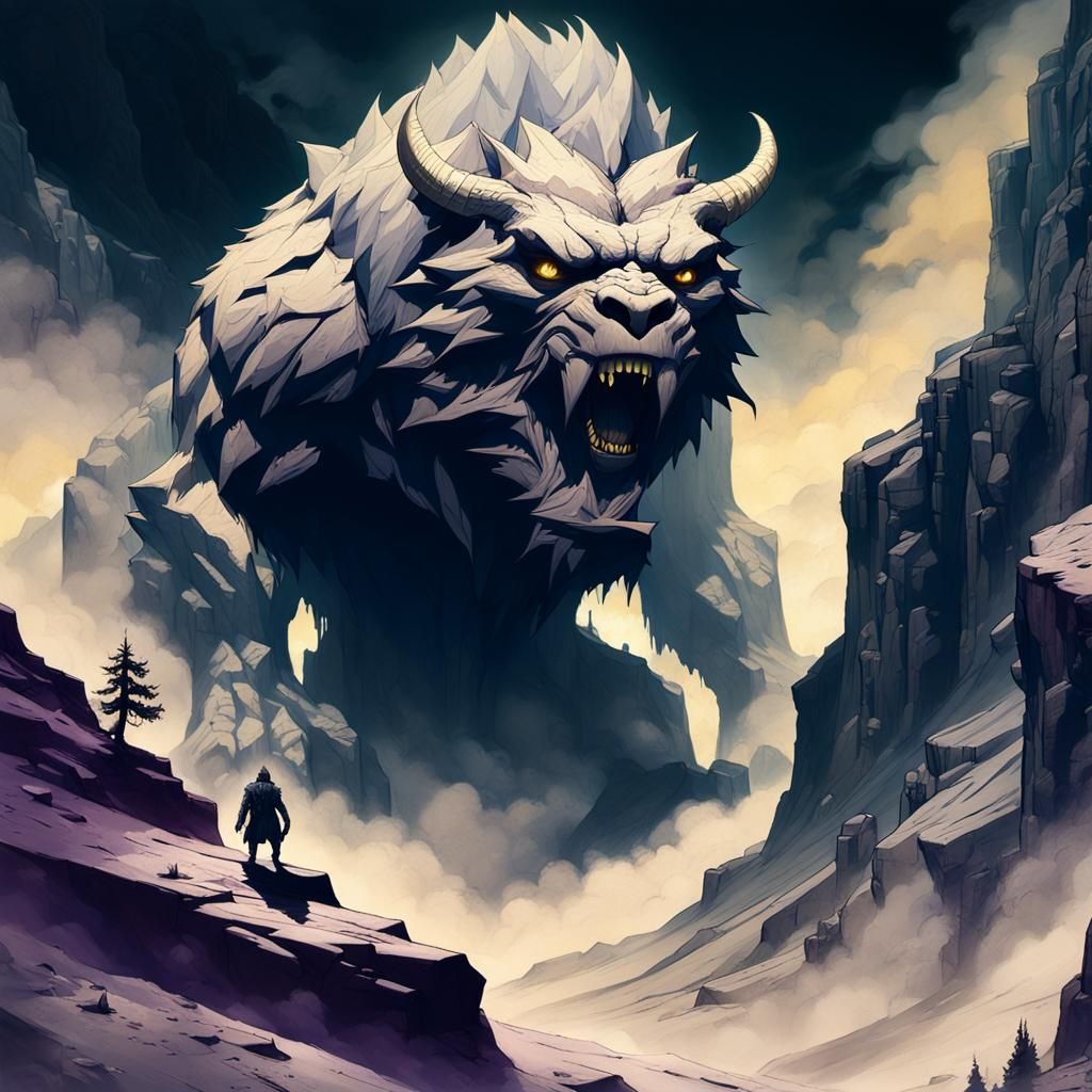 Canyon Beast of Burden in Dark Fantasy Style