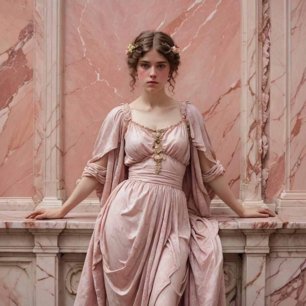 Girl in Pink Gown, Alma-Tadema Style