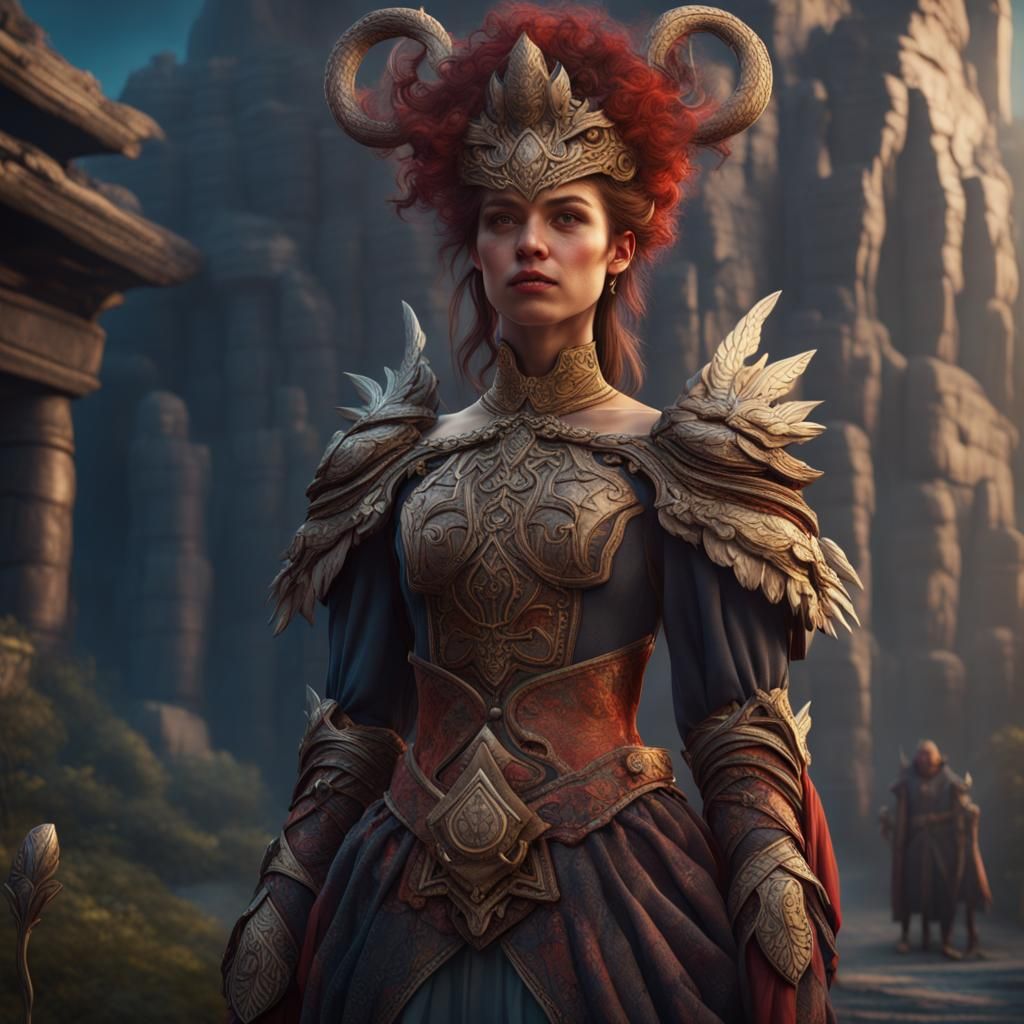 Young Woman as Pumpkin in Detailed Digital Art