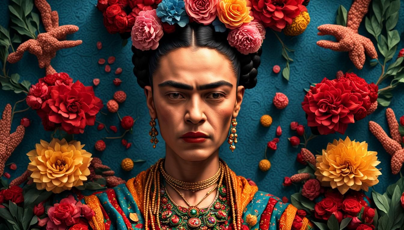 Hyperrealistic 3D Self-Portrait in Abstract Style