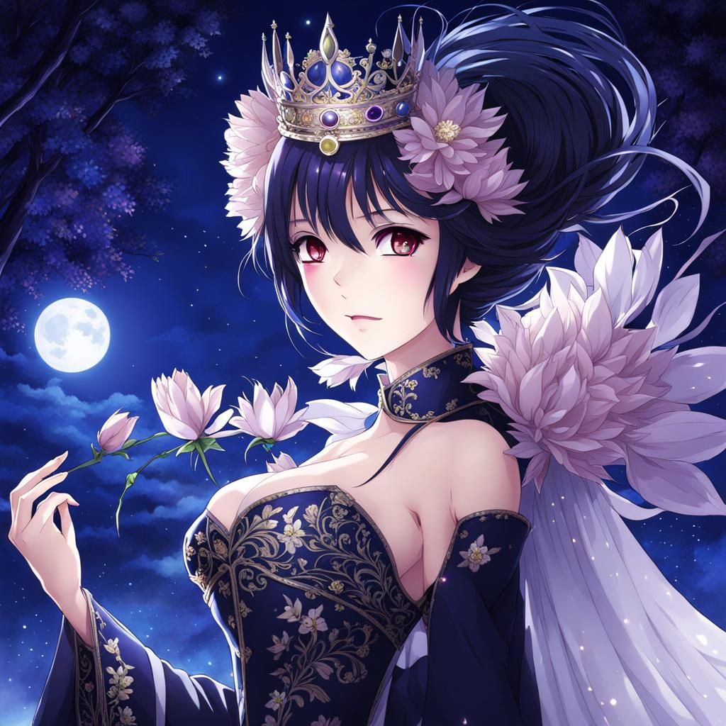 Anime Style Queen of the Night Flower