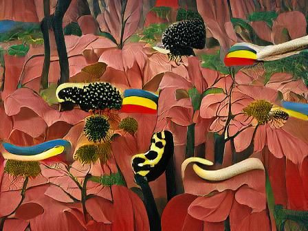 Lush Forest of Vibrant Red Flowers