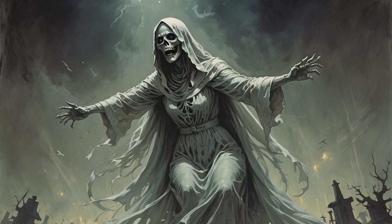 Ethereal Girl Ghost Hitchhiking in Sinister Style