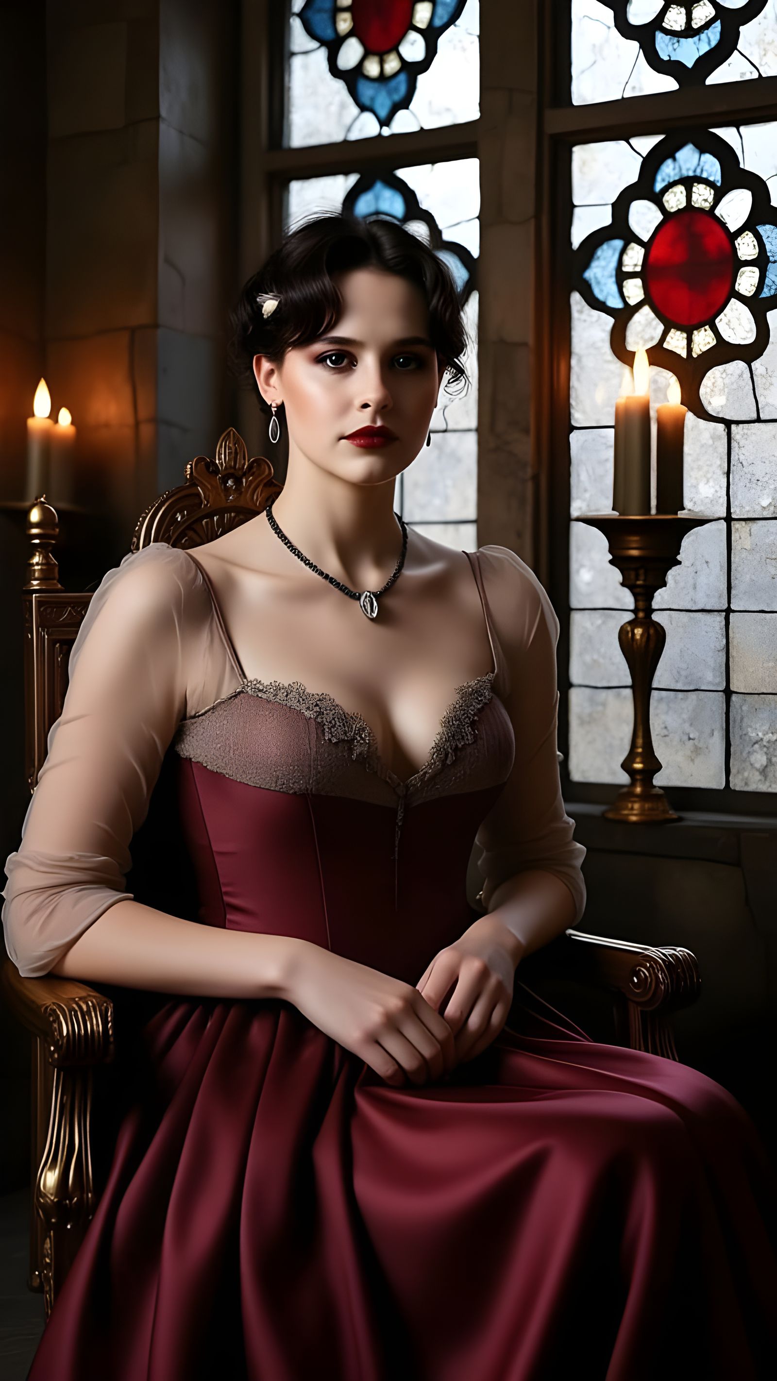 Ethereal Regal Beauty in Victorian-Inspired Gothic Splendor