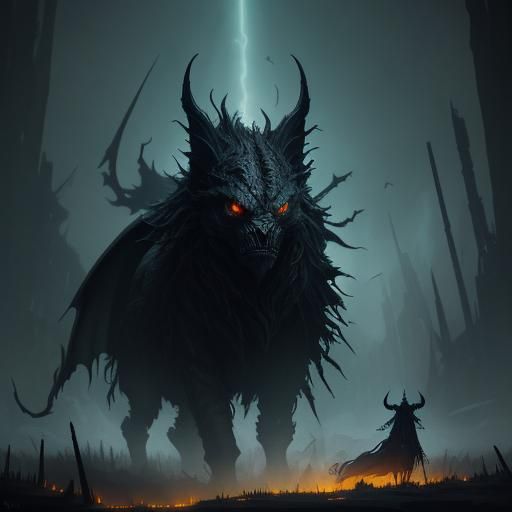 Eerie Barn Imp in Dark Fantasy Style