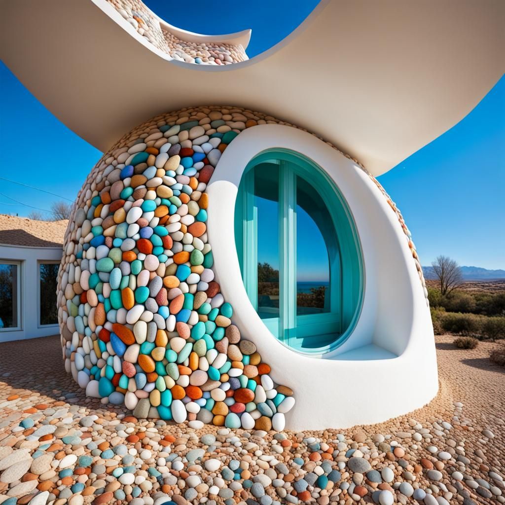 Gaudi Style Egg House on Pebble Beach
