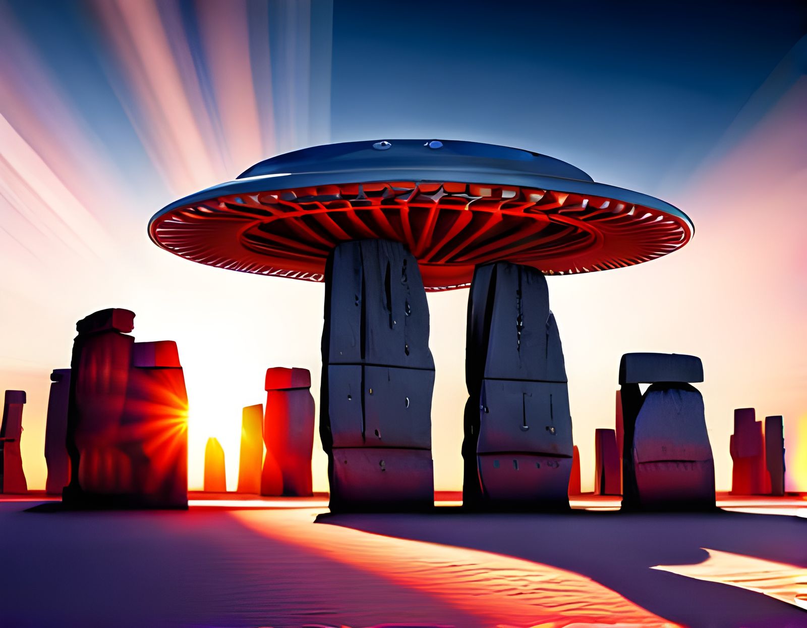 Hyperrealistic UFO Sighting Over Stonehenge