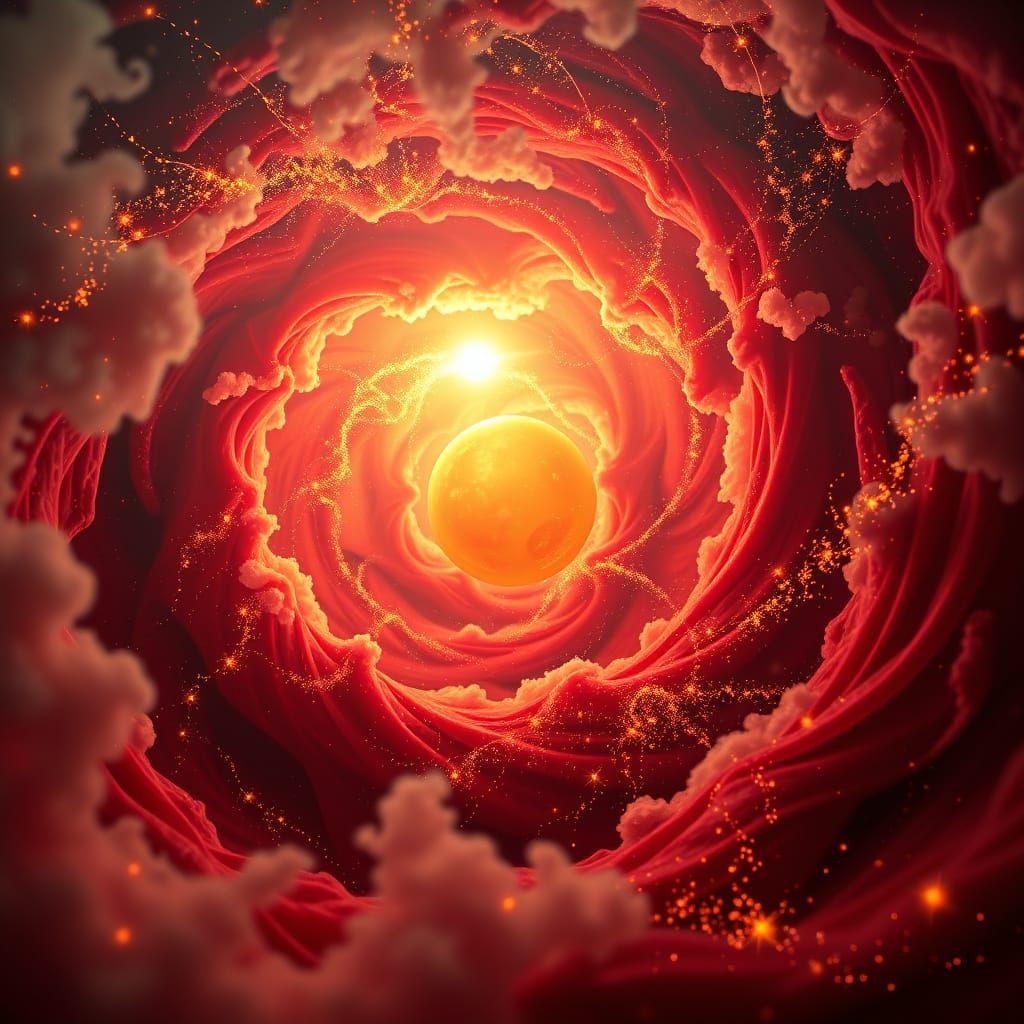 Cosmic Vortex With Miniature Sun and Fractal Energy
