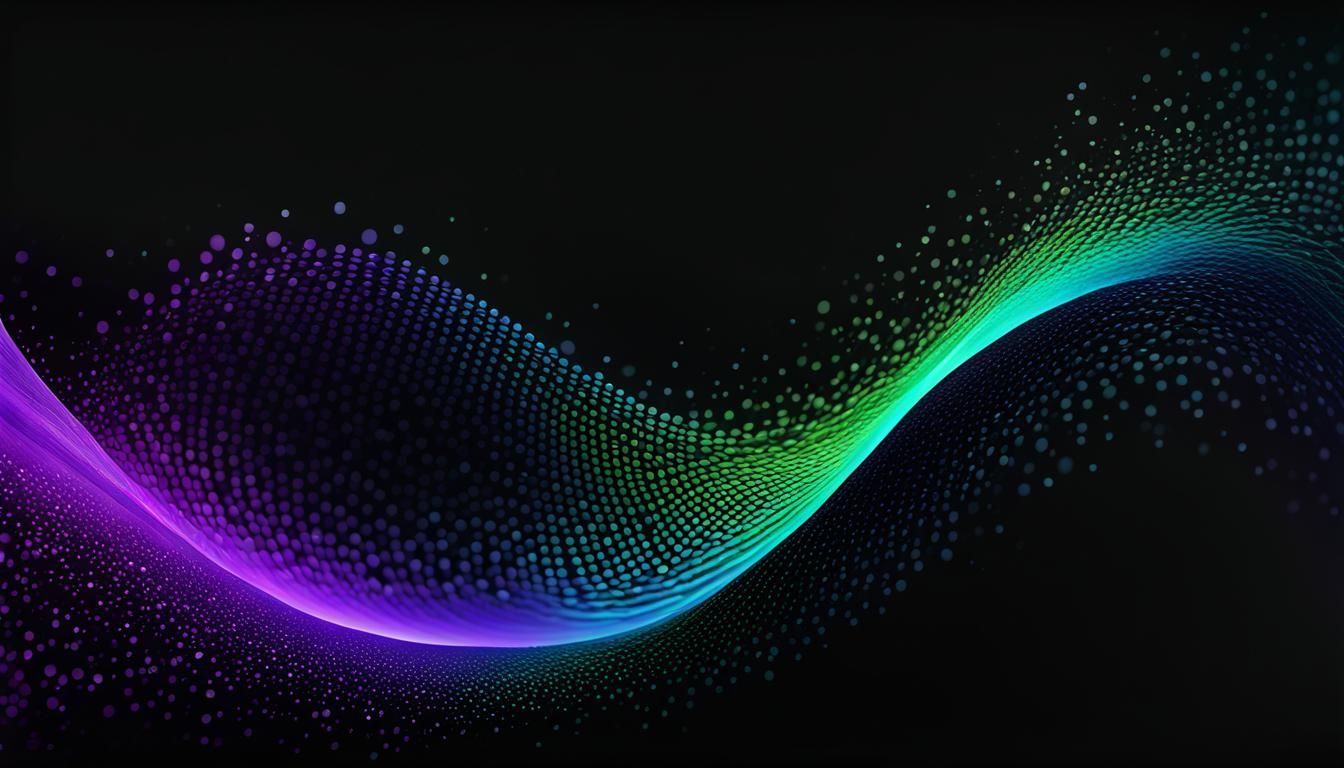 Abstract 3D Dot Particle Wave in Gradient Light