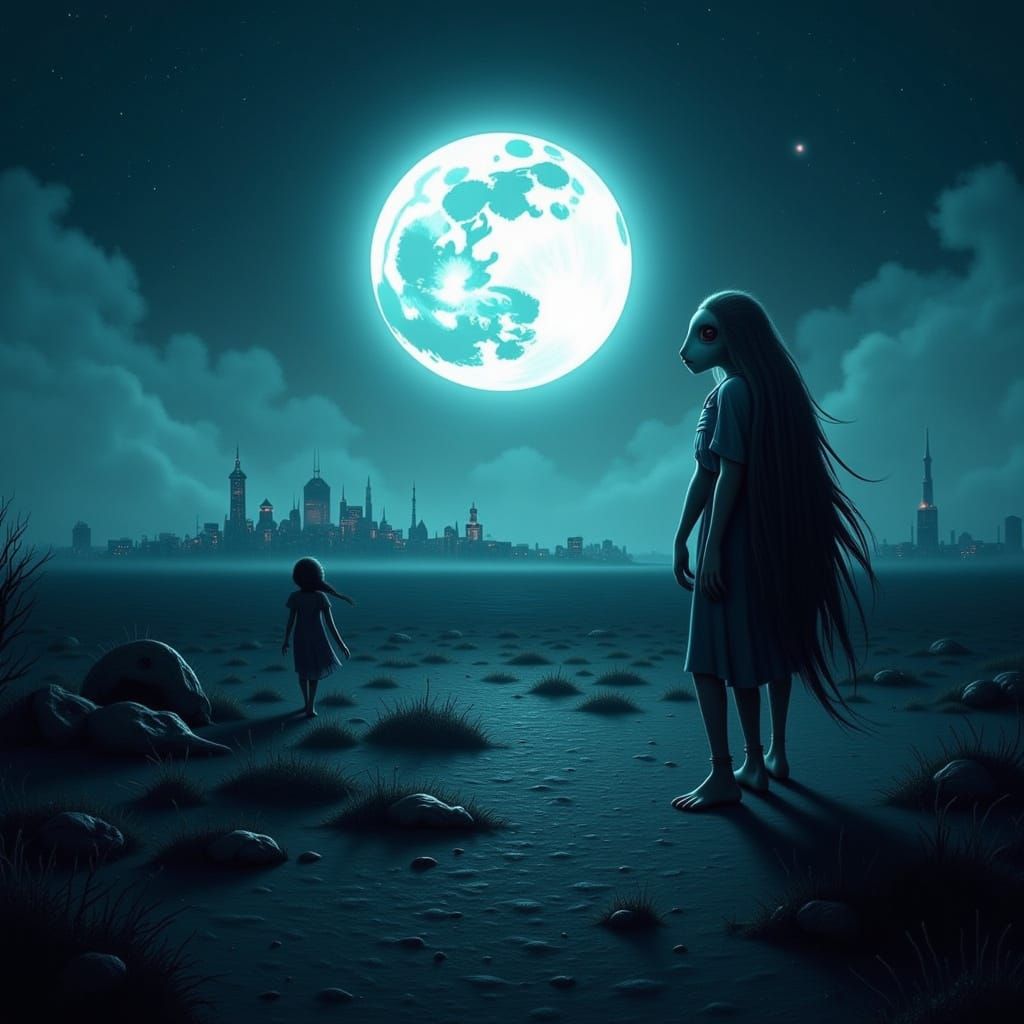 Moonlit Figure Finds Solace in the Shadows