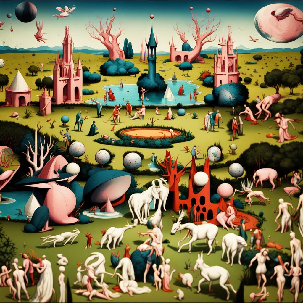 Bosch's Garden of Earthly Delights in 70s Comic Style