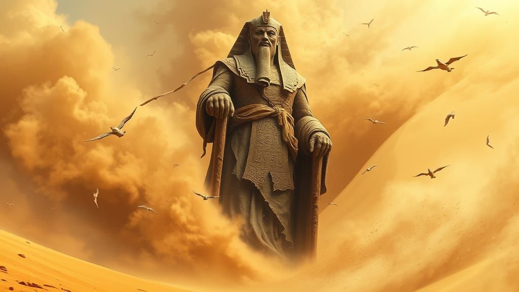 Resilient Desert Monarch in Turbulent Sandstorm