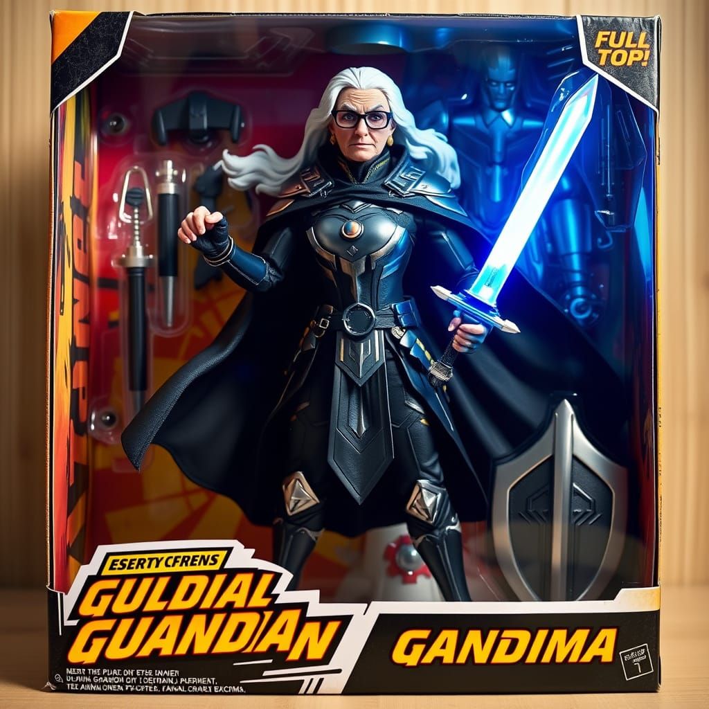 Vibrant Elderly Warrior in Comic Book Art Style