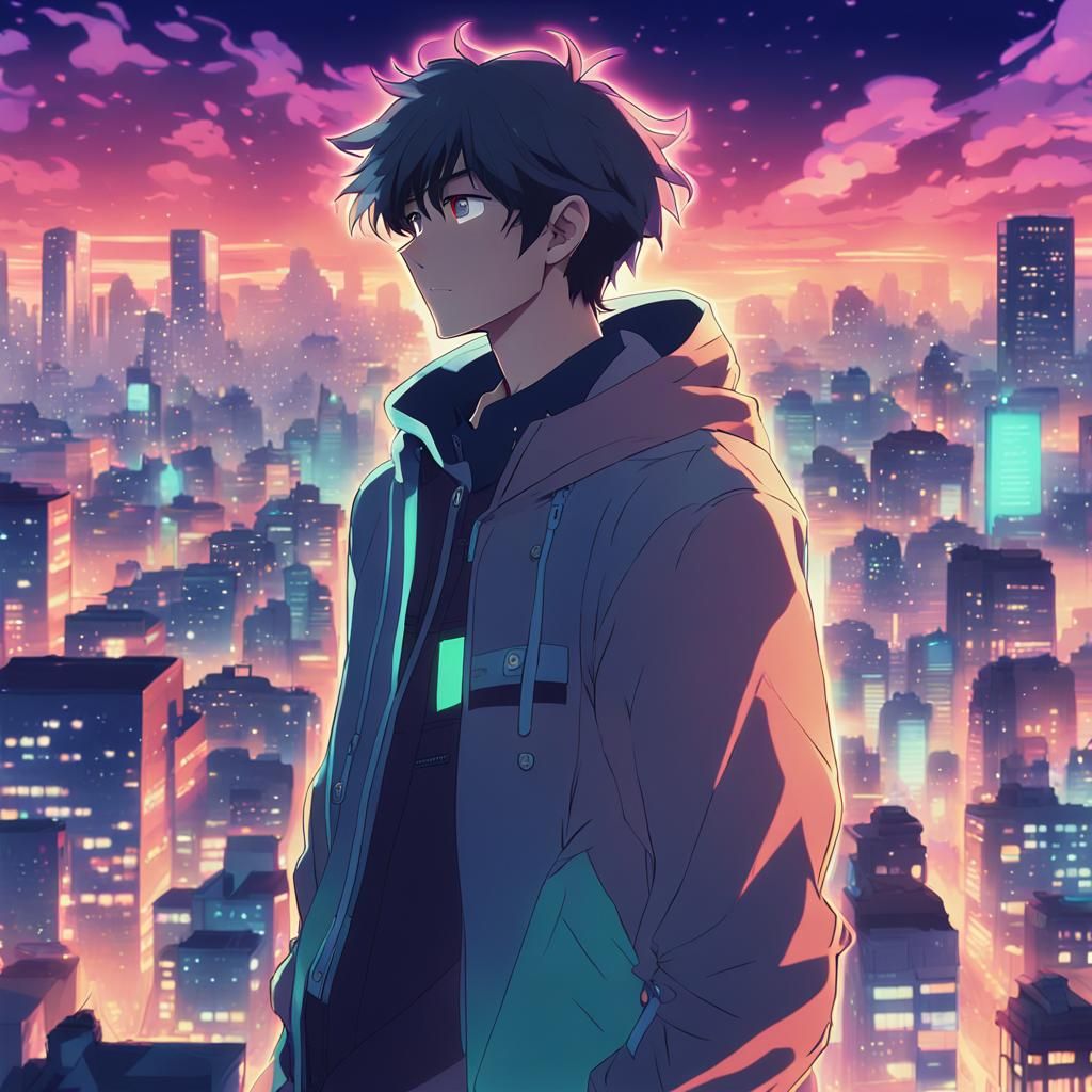 Anime Key Visual: Daniel Caroz in Cityscape