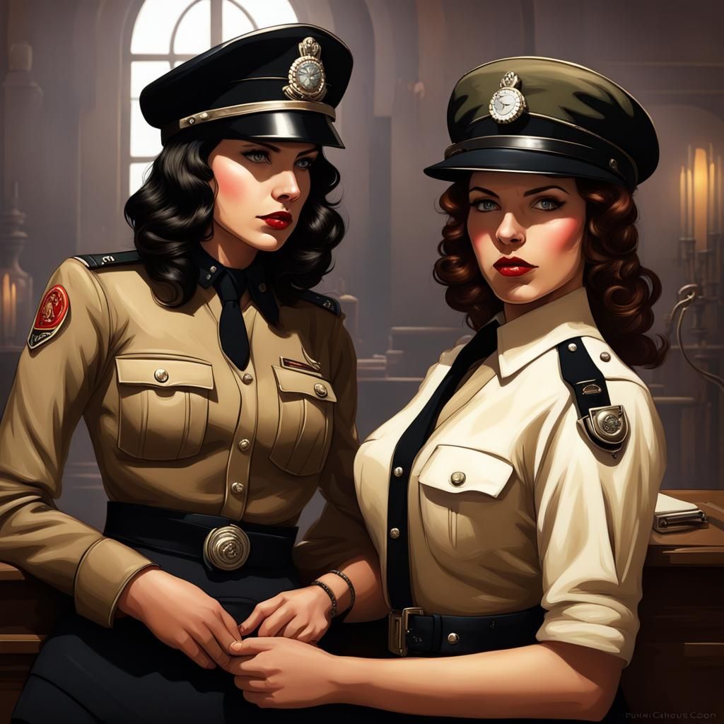 Dieselpunk Commander Interrogates Officer