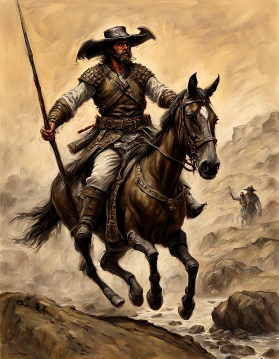 Lope de Aguirre: Zombie Conquistador in Oil Painting Style