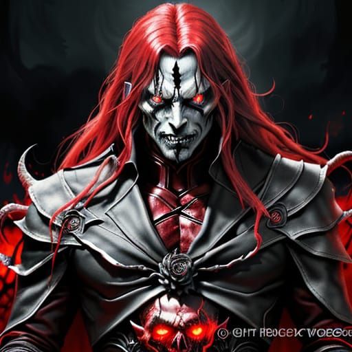 Surreal Oil Painting of the Devil King's Malevolent Fury