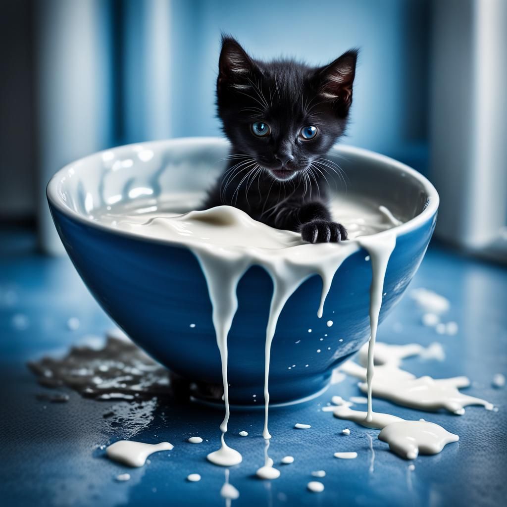 Moody Kitten's Morning Splash